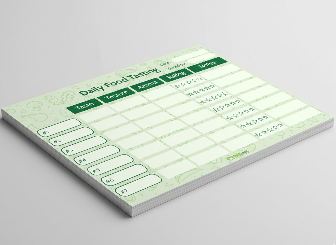 Daily Food Tasting Notepad