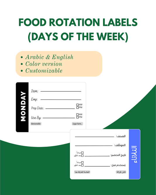 Rectangular Food Rotation Labels