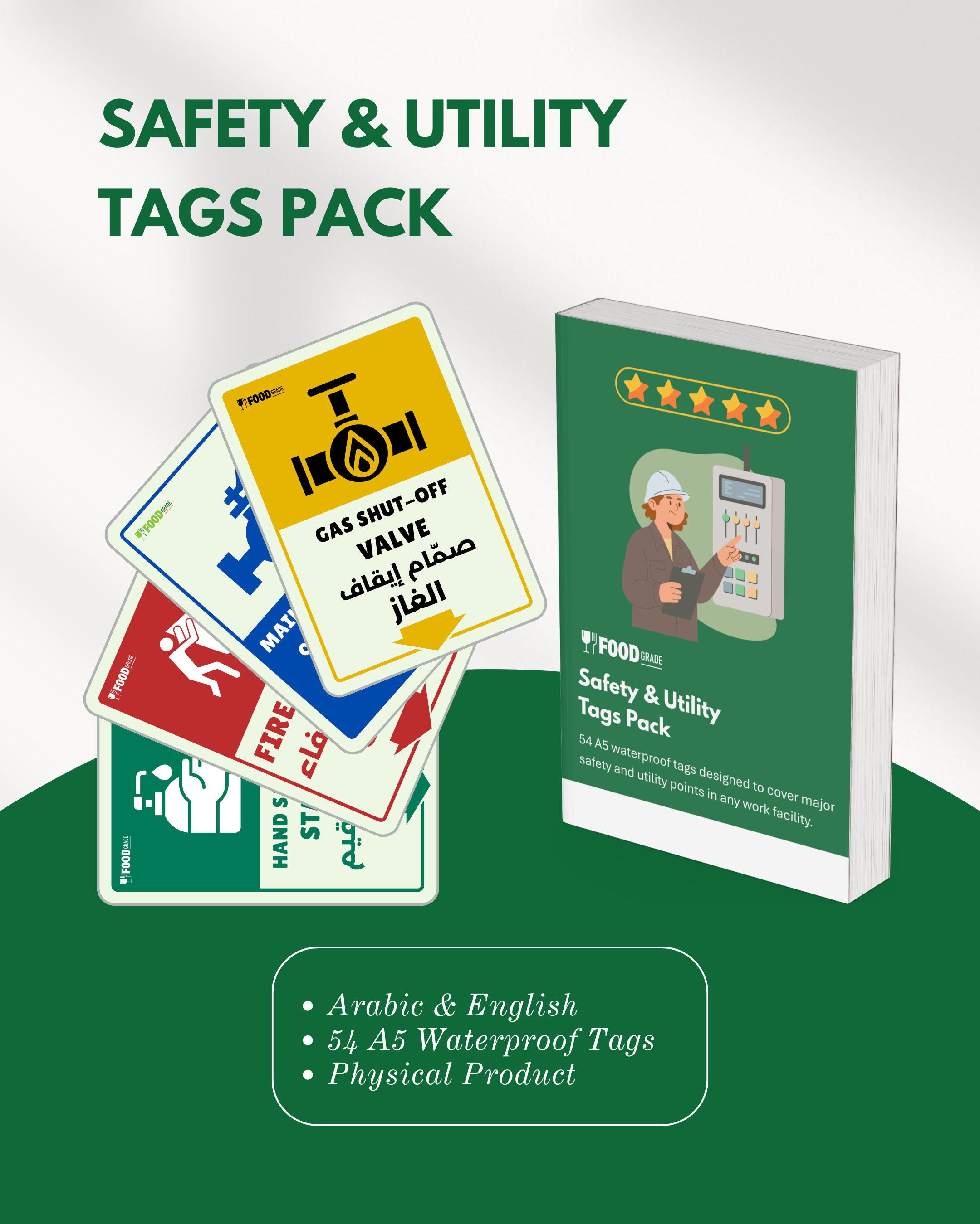 Utility Tags Example Safety & Utility Tags Pack – Food Grade