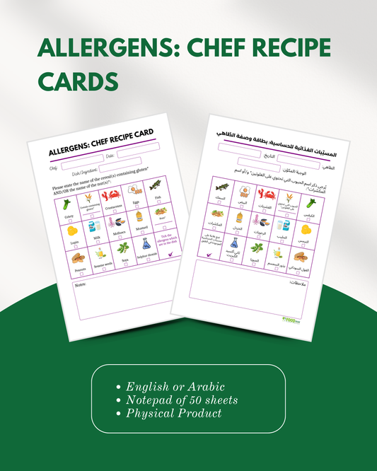 Allergens: Chef Recipe Notepads